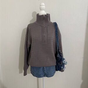 Light brown quarter zip up